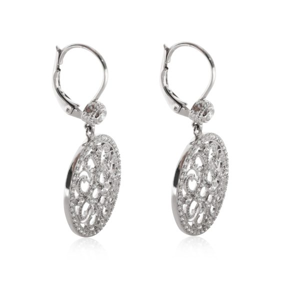 127758 sv Penny Preville Diamond Oval Lace Earrings in 18KT White Gold 086 CTW