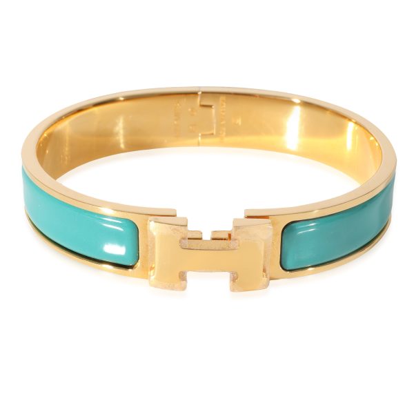 Hermès Turquoise Clic H Bracelet Hermès Turquoise Clic H Bracelet Gold Plated