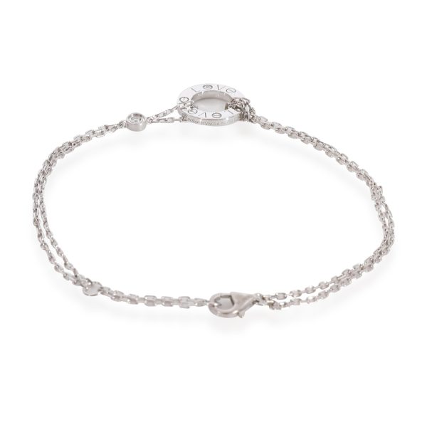 128019 sv Cartier Love Diamond Chain Bracelet in 18K White Gold 003ctw