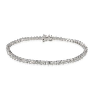 James Allen Diamond Tennis Bracelet in 14k White Gold 3 CTW Celine Medium Folco Triomphe Calfskin Bag Tan