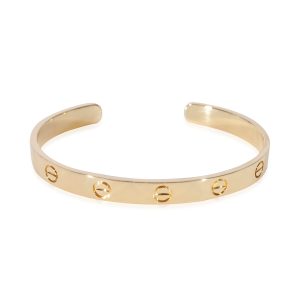 Cartier Love Cuff Bracelet in 18k Yellow Gold Chanel Matelasse Single Flap Chain Shoulder Bag Coco Mark Push Lock Leather Black