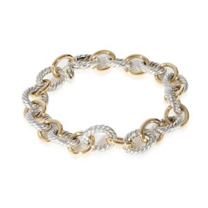 David Yurman Oval Chain Link Bracelet in 18k Yellow Gold/Sterling Silver