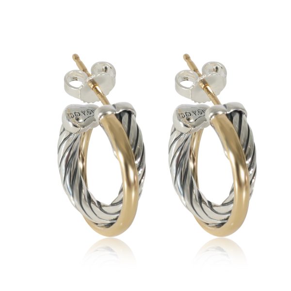 David Yurman Small Crossover Hoop Earrings in Yellow GoldSterling Silver David Yurman Small Crossover Hoop Earrings in Yellow GoldSterling Silver