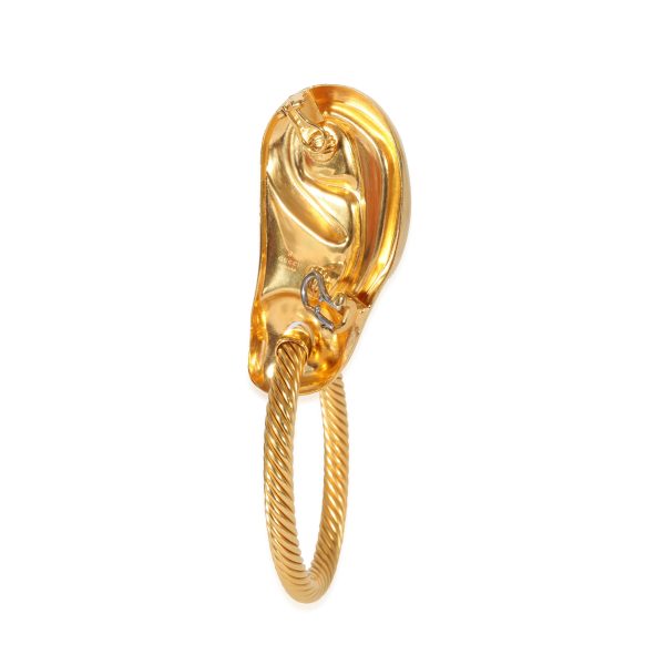 128293 bv Gucci Ear Shape Hoop Single Gold Plated Earring