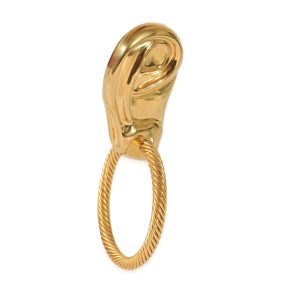 Gucci Ear Shape Hoop Single Gold Plated Earring Maison Margiela 5AC Leather Bucket Bag Beige