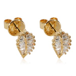 Anita Ko Diamond Palm Leaf Earrings in 18k Yellow Gold 039 CTW 14K Yellow Gold Diamond Halo Band 036 ctw