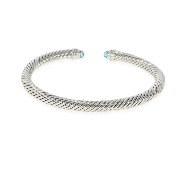 128480 pv 912d4850 2ae2 4316 b474 cb09af72f1cb David Yurman Cable Classics Topaz Diamond Bracelet in Sterling Silver Blue