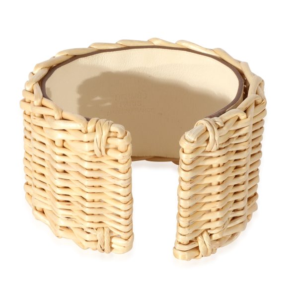 128488 pv ed5c64a0 e11c 44f3 8ae6 93e174cea8b6 Hermes Medor Picnic Cuff Bracelet In Barenia Calfskin Gold Plated