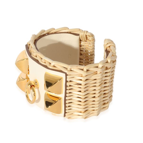 128488 sv 1bb38e0b 3fd7 4e2a ac9f 5ac855ea1d8e Hermes Medor Picnic Cuff Bracelet In Barenia Calfskin Gold Plated