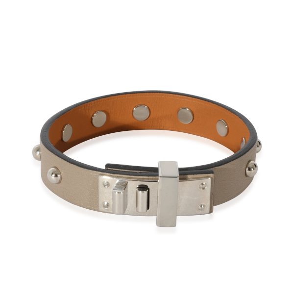 Hermes Mini Dog Clous Ronds Wrap Palladium Plated Bracelet Hermes Mini Dog Clous Ronds Wrap Palladium Plated Bracelet