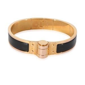 Hermes Charnaire Narrow Bracelet In Noir Gold Plated Cart