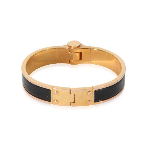 128495 pv 1c6c6e64 5794 4fe4 abbf 8dfe7976daad Hermes Charnaire Narrow Bracelet In Noir Gold Plated