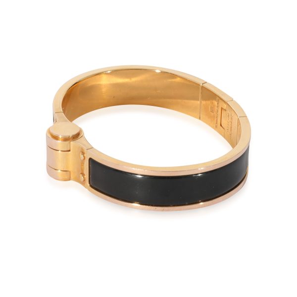 128495 sv f4fd25be e252 4e47 a4b3 f5c21005c2f6 Hermes Charnaire Narrow Bracelet In Noir Gold Plated