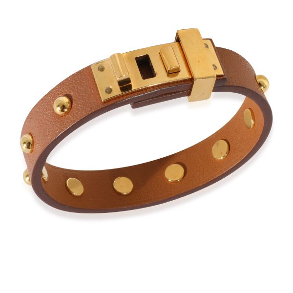 128497 bv cdc768f6 9a47 4a91 85eb 88b43f5b7f5e Hermes Mini Dog Clous Rounds Gold Plated Bracelet