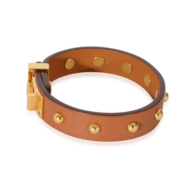 128497 sv 14da5e43 2107 4362 a185 2b1858aed2ae Hermes Mini Dog Clous Rounds Gold Plated Bracelet