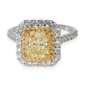 Gary Spivak Diamond Engagement Ring in 14k Gold Fancy Yellow VS1 180 CTW Christian Dior Bag Blue