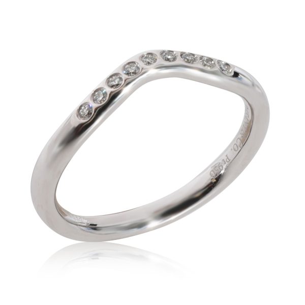 Tiffany Co Elsa Peretti Curved Wedding Band in Platinum 007 CTW Tiffany Co Elsa Peretti Curved Wedding Band in Platinum 007 CTW