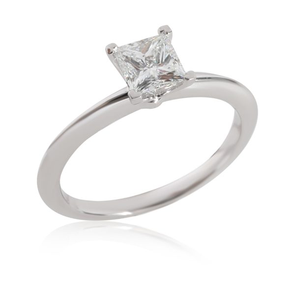 128601 bv Tiffany Co Princess Diamond Solitaire Ring in Platinum E VVS2 071 CTW