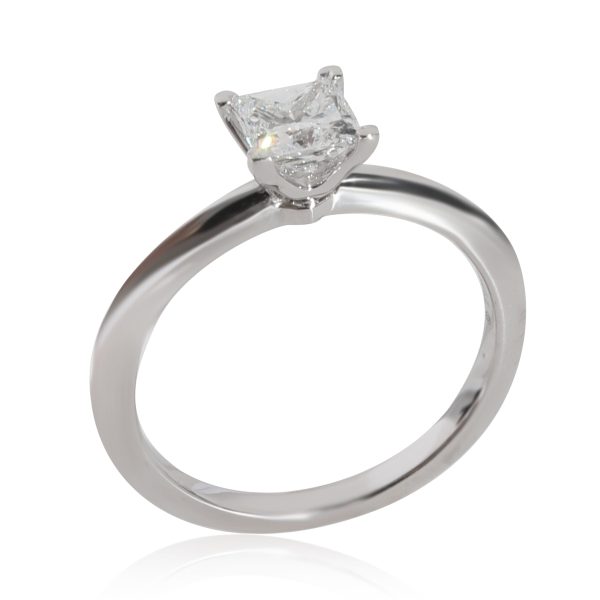 128601 pv Tiffany Co Princess Diamond Solitaire Ring in Platinum E VVS2 071 CTW