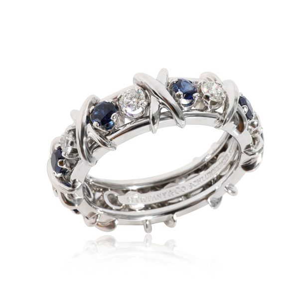 128654 pv 025127c0 ca69 4e6c 8173 c9c2bab4866e Tiffany Co Schlumberger Sapphire Diamond Ring in Platinum 059 CTW