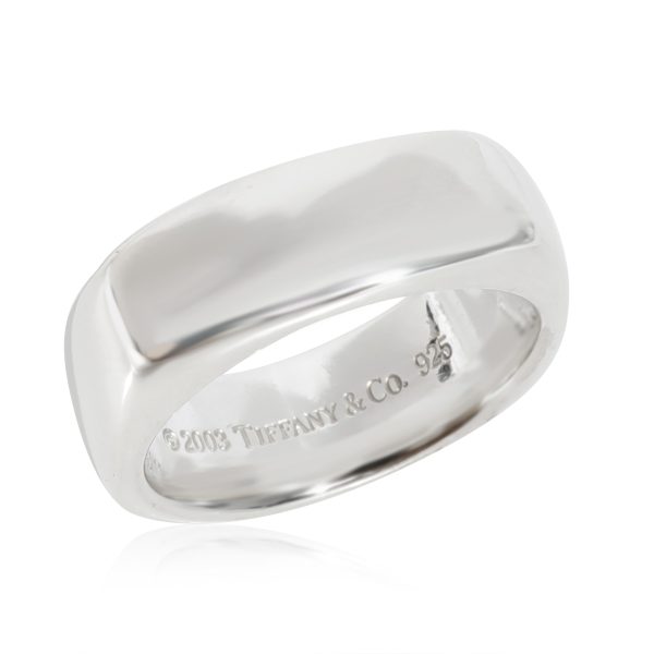 128793 pv Tiffany Co Square Cushion Band Ring Sterling Silver