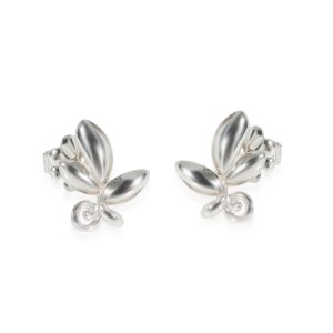 Tiffany Co Paloma Picasso Olive Leaf Earrings in Sterling Silver Cart