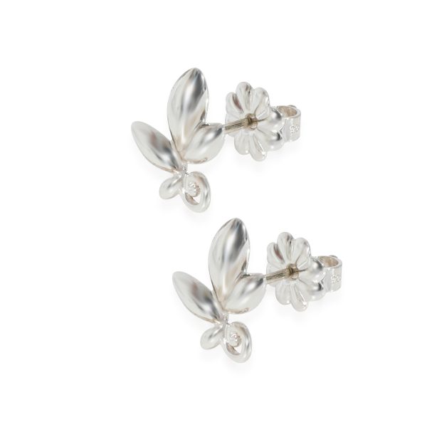 128807 sv Tiffany Co Paloma Picasso Olive Leaf Earrings in Sterling Silver