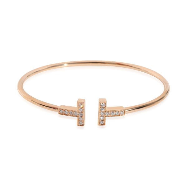 Tiffany Co Tiffany T Diamond Bracelet in 18k Rose Gold 024 CTW Tiffany Co Tiffany T Diamond Bracelet in 18k Rose Gold 024 CTW