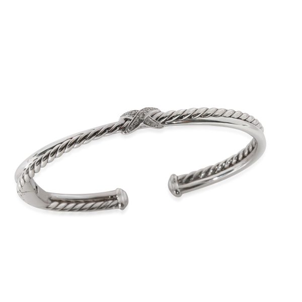 128891 av David Yurman Crossover Diamond Bracelet in Sterling Silver 005 CTW