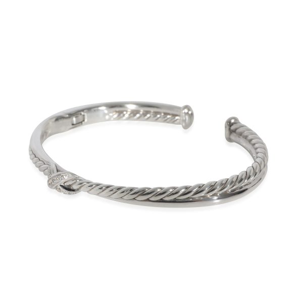 128891 sv David Yurman Crossover Diamond Bracelet in Sterling Silver 005 CTW