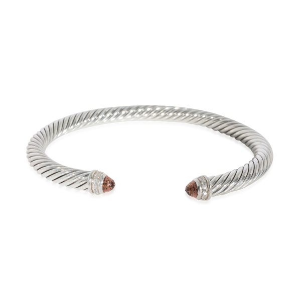 David Yurman Cable Classics Morganite Diamond Bracelet David Yurman Cable Classics Morganite Diamond Bracelet Sterling Silver 007Ctw