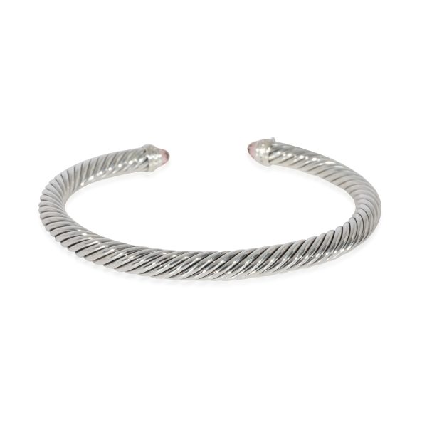 128892 pv cb6849a3 10e6 4b6f 8ee6 280b8cbfb7c3 David Yurman Cable Classics Morganite Diamond Bracelet Sterling Silver 007Ctw