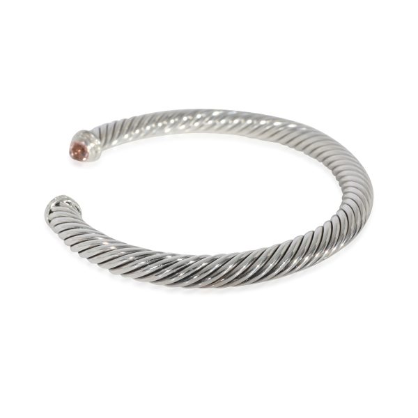 Sterling Silver 007Ctw David Yurman Cable Classics Morganite Diamond Bracelet Sterling Silver 007Ctw