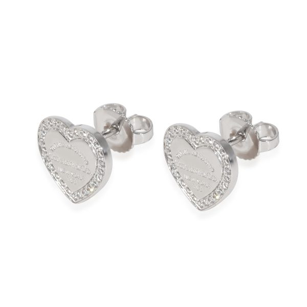 128967 sv Return To Tiffany Diamond Heart Earrings in 18K White Gold 026 ctw