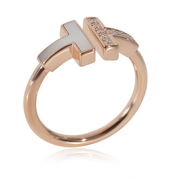 129055 av 4b923542 e97b 4a6a 93a7 91d412e0a096 Tiffany T Wire Ring with Diamonds and Mother of Pearl in 18k Rose Gold 007 CTW