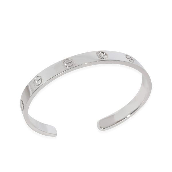 129083 bv 3a1fe617 60ca 454d af1b d0358f9c7bb3 Cartier Love Diamond Cuff Bracelet in 18k White Gold 01 CTW