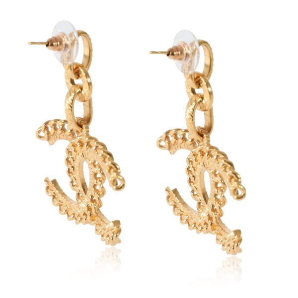 129264 bv Chanel 2020 CC Drop Gold Plated Earrings