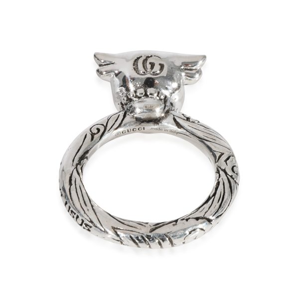 129280 pv Gucci Anger Forest Bulls Head Ring in Sterling Silver