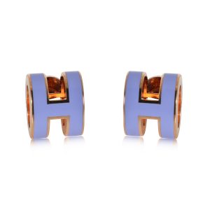 Hermes Pop H Mini Rose Gold Plated Earring Cart