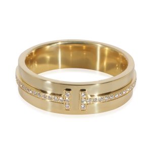Tiffany Co Tiffany T Wide Diamond Ring in 18k Yellow Gold 012 CTW Cartier Mini Love Ring Size 14 K18PG 33g Pink Gold