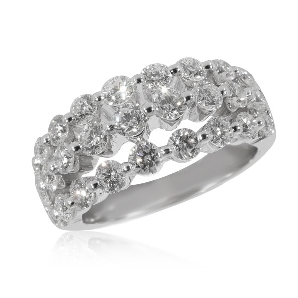 129527 av Roberto Coin 3 Row Diamond Ring in 18K White Gold 15 CTW