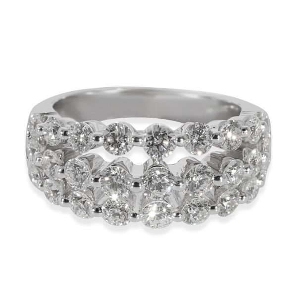 Roberto Coin 3 Row Diamond Ring in 18K White Gold 15 CTW Roberto Coin 3 Row Diamond Ring in 18K White Gold 15 CTW