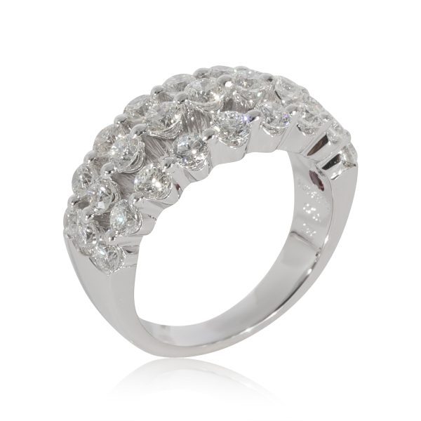 129527 pv Roberto Coin 3 Row Diamond Ring in 18K White Gold 15 CTW