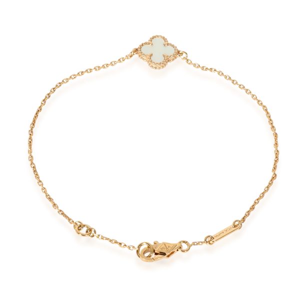 129654 bv Van Cleef Arpels Sweet Alhambra Mother Of Pearl Bracelet in 18k Yellow Gold