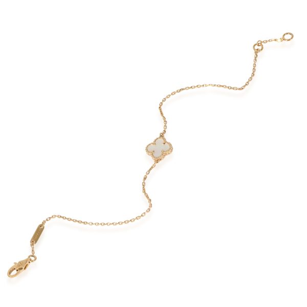 129654 pv Van Cleef Arpels Sweet Alhambra Mother Of Pearl Bracelet in 18k Yellow Gold