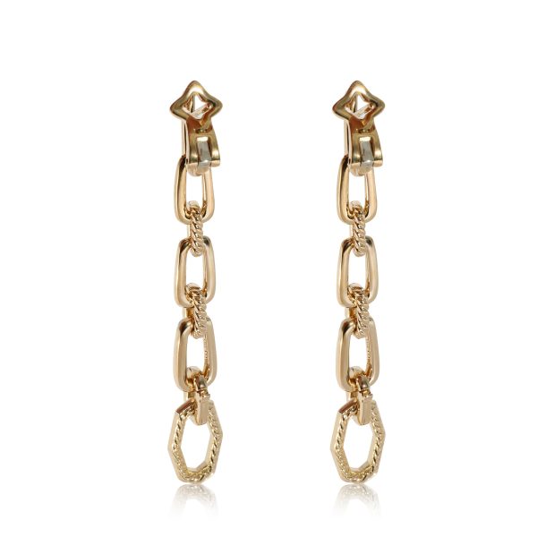 129665 bv David Yurman Stax Chain Link Convertible Drop Earring in18k Yellow Gold 088 CTW