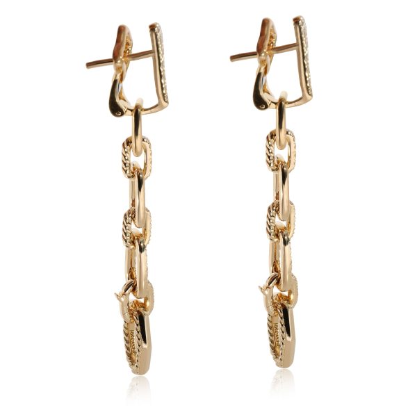 129665 sv David Yurman Stax Chain Link Convertible Drop Earring in18k Yellow Gold 088 CTW