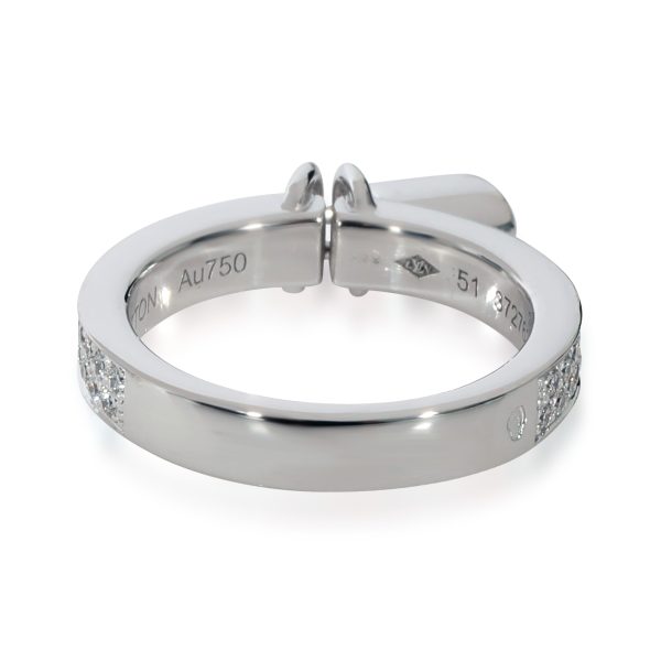 129669 bv Louis Vuitton Lockit Ring in 18k White Gold 040 CTW