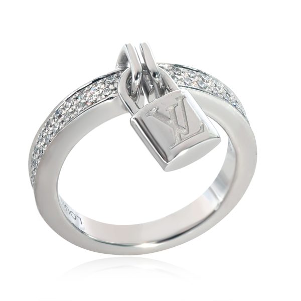 129669 pv Louis Vuitton Lockit Ring in 18k White Gold 040 CTW