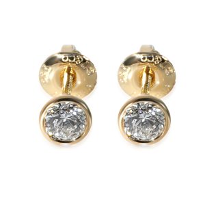 Tiffany Co Elsa Peretti Diamond Studs Earrings in 18k Yellow Gold 034 CTW Louis Vuitton Truth Speedy PM Pouch Denim Blue